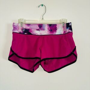 Lululemon Run Speed Short Pink 4-way Stretch Raspberry Blooming Pixie SIZE 4